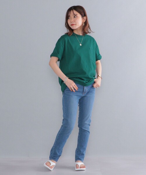 SHIPS（シップス）の「*SHIPS: 〈汗染み防止加工〉 ビッグシルエット ヘビーウェイト ポケット Tシャツ（Tシャツ/カットソー・メンズ・ホワイト/ベージュ/グリーン/ブラック/ネイビー・SMALL/X-LARGE/MEDIUM/LARGE）」の11枚目の写真