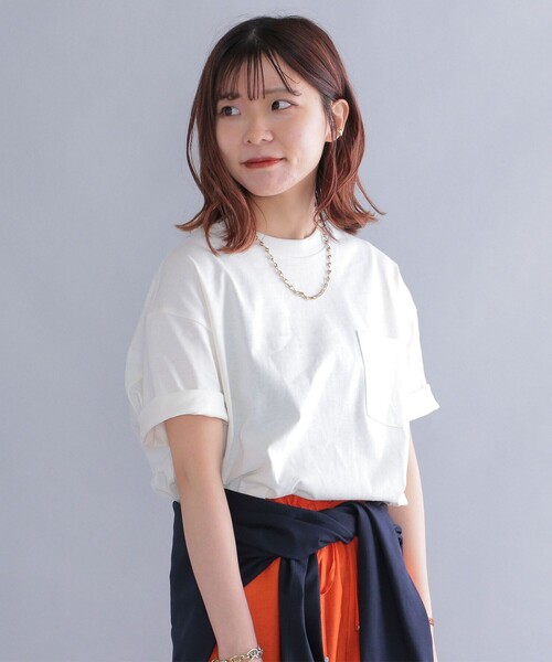 SHIPS（シップス）の「*SHIPS: 〈汗染み防止加工〉 ビッグシルエット ヘビーウェイト ポケット Tシャツ（Tシャツ/カットソー・メンズ・ホワイト/ベージュ/グリーン/ブラック/ネイビー・SMALL/X-LARGE/MEDIUM/LARGE）」の16枚目の写真