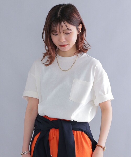 SHIPS（シップス）の「*SHIPS: 〈汗染み防止加工〉 ビッグシルエット ヘビーウェイト ポケット Tシャツ（Tシャツ/カットソー・メンズ・ホワイト/ベージュ/グリーン/ブラック/ネイビー・SMALL/X-LARGE/MEDIUM/LARGE）」の17枚目の写真