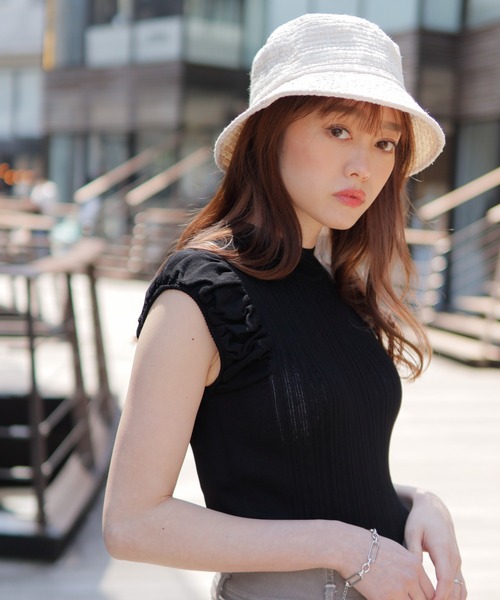 LIPSERVICE(リップサービス)の「spring tweedバケットハット(ハット・レディース・ブラック/アイボリー・FREE)」の9枚目の写真