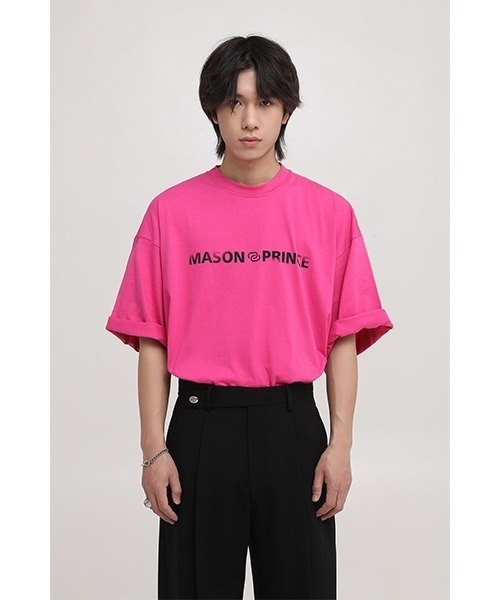 MASONPRINCE(メイソンプリンス)の「6カラー オーバサイズフロントロゴプリントTシャツ DT3125 【MASONPRINCE】(Tシャツ/カットソー・メンズ・ブラック/ダークグリーン/グレー/ピンク/アイボリー/ダークグレー・S/M/L)」の6枚目の写真