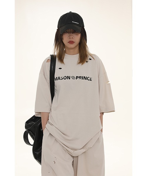 MASONPRINCE(メイソンプリンス)の「6カラー オーバサイズフロントロゴプリントTシャツ DT3125 【MASONPRINCE】(Tシャツ/カットソー・メンズ・ブラック/ダークグリーン/グレー/ピンク/アイボリー/ダークグレー・S/M/L)」の2枚目の写真