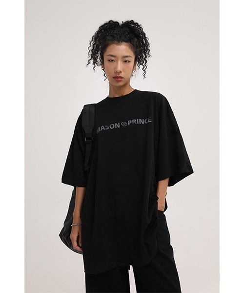 MASONPRINCE(メイソンプリンス)の「6カラー オーバサイズフロントロゴプリントTシャツ DT3125 【MASONPRINCE】(Tシャツ/カットソー・メンズ・ブラック/ダークグリーン/グレー/ピンク/アイボリー/ダークグレー・S/M/L)」の1枚目の写真