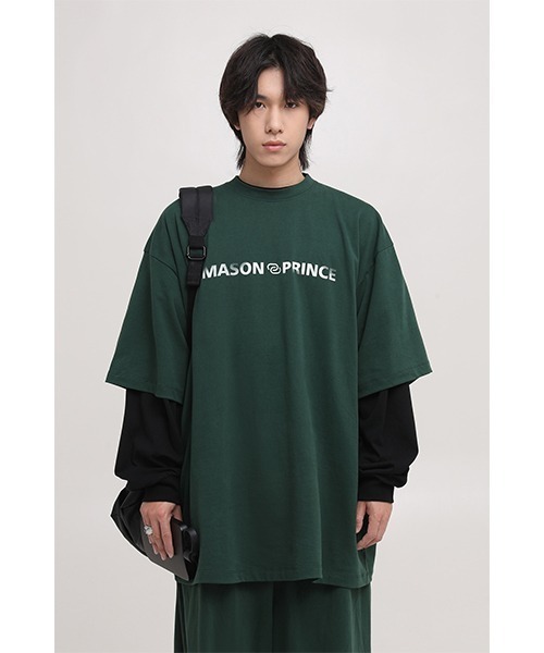MASONPRINCE(メイソンプリンス)の「6カラー オーバサイズフロントロゴプリントTシャツ DT3125 【MASONPRINCE】(Tシャツ/カットソー・メンズ・ブラック/ダークグリーン/グレー/ピンク/アイボリー/ダークグレー・S/M/L)」の5枚目の写真