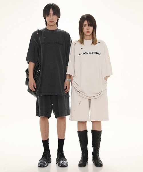 MASONPRINCE(メイソンプリンス)の「6カラー オーバサイズフロントロゴプリントTシャツ DT3125 【MASONPRINCE】(Tシャツ/カットソー・メンズ・ブラック/ダークグリーン/グレー/ピンク/アイボリー/ダークグレー・S/M/L)」の11枚目の写真