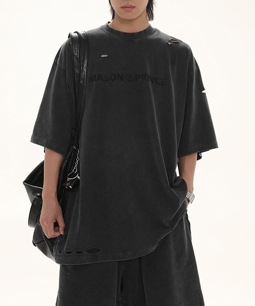 MASONPRINCE(メイソンプリンス)の「6カラー オーバサイズフロントロゴプリントTシャツ DT3125 【MASONPRINCE】(Tシャツ/カットソー・メンズ・ブラック/ダークグリーン/グレー/ピンク/アイボリー/ダークグレー・S/M/L)」の9枚目の写真
