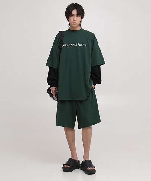 MASONPRINCE(メイソンプリンス)の「6カラー オーバサイズフロントロゴプリントTシャツ DT3125 【MASONPRINCE】(Tシャツ/カットソー・メンズ・ブラック/ダークグリーン/グレー/ピンク/アイボリー/ダークグレー・S/M/L)」の17枚目の写真