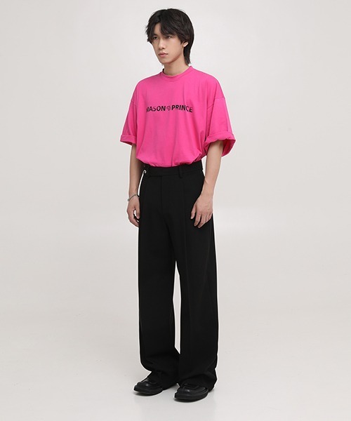 MASONPRINCE(メイソンプリンス)の「6カラー オーバサイズフロントロゴプリントTシャツ DT3125 【MASONPRINCE】(Tシャツ/カットソー・メンズ・ブラック/ダークグリーン/グレー/ピンク/アイボリー/ダークグレー・S/M/L)」の15枚目の写真