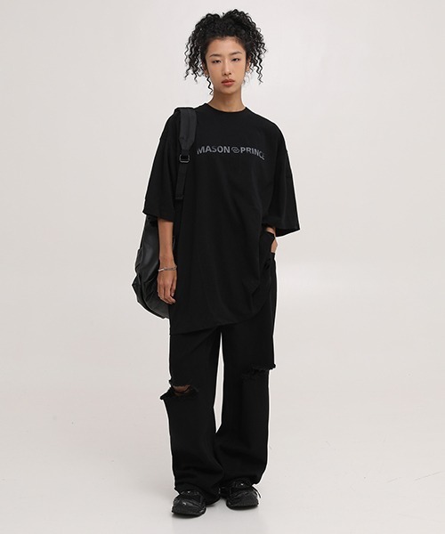 MASONPRINCE(メイソンプリンス)の「6カラー オーバサイズフロントロゴプリントTシャツ DT3125 【MASONPRINCE】(Tシャツ/カットソー・メンズ・ブラック/ダークグリーン/グレー/ピンク/アイボリー/ダークグレー・S/M/L)」の10枚目の写真