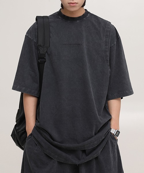 MASONPRINCE(メイソンプリンス)の「6カラー オーバサイズフロントロゴプリントTシャツ DT3125 【MASONPRINCE】(Tシャツ/カットソー・メンズ・ブラック/ダークグリーン/グレー/ピンク/アイボリー/ダークグレー・S/M/L)」の20枚目の写真