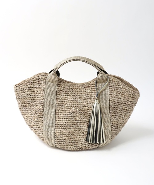 Violad Oro ヴィオラドーロ バッグ タッセル付き を購入できます Jines タッセル付き かごバッグ かごバッグ Violad Oro ヴィオラドーロ のファッション 定番リップ型ラメテープカゴbag