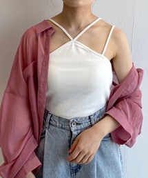 w closet | 【抗菌防臭機能付き】テレコカップ付きホルターネックキャミソール(キャミソール)
