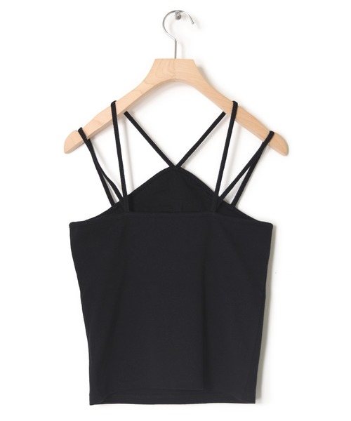 w closet（ダブルクローゼット）の「【抗菌防臭機能付き】テレコカップ付きホルターネックキャミソール（キャミソール・レディース・ピンク/ブラック/ブラウン/オフホワイト・FREE）」の5枚目の写真