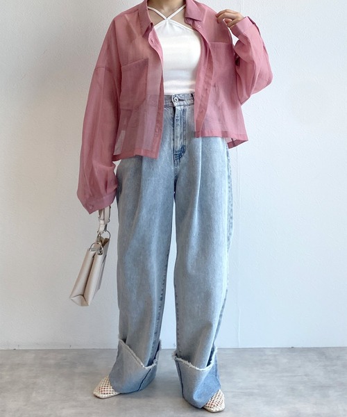 w closet（ダブルクローゼット）の「【抗菌防臭機能付き】テレコカップ付きホルターネックキャミソール（キャミソール・レディース・ピンク/ブラック/ブラウン/オフホワイト・FREE）」の12枚目の写真