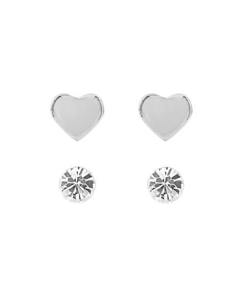 ANEMONE（アネモネ）の「ハート×ビジューピアス[2ペアセット]（ピアス（両耳用）・レディース・ゴールド/ピンクゴールド/シルバー・FREE）」の4枚目の写真