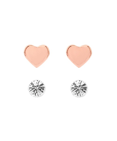 ANEMONE（アネモネ）の「ハート×ビジューピアス[2ペアセット]（ピアス（両耳用）・レディース・ゴールド/ピンクゴールド/シルバー・FREE）」の5枚目の写真
