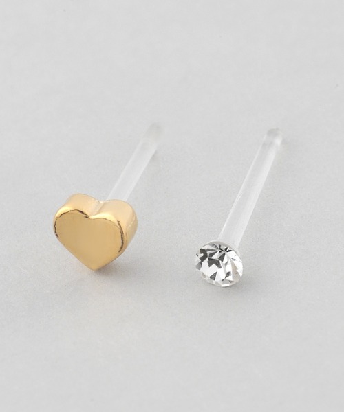 ANEMONE（アネモネ）の「ハート×ビジューピアス[2ペアセット]（ピアス（両耳用）・レディース・ゴールド/ピンクゴールド/シルバー・FREE）」の7枚目の写真