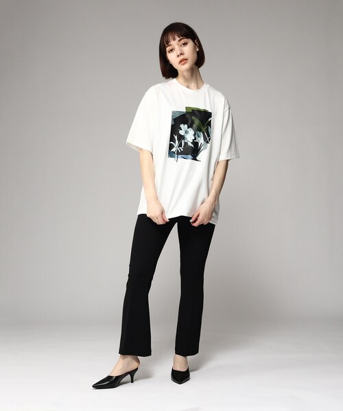 tk.TAKEO KIKUCHI（ティーケータケオキクチ）の「◆スリムフレアパンツ（その他パンツ・レディース・ブラック/アイボリー・66）」の10枚目の写真