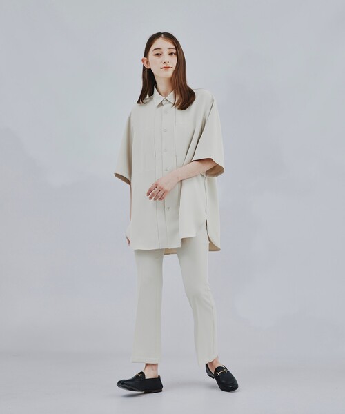 tk.TAKEO KIKUCHI（ティーケータケオキクチ）の「◆スリムフレアパンツ（その他パンツ・レディース・ブラック/アイボリー・66）」の17枚目の写真