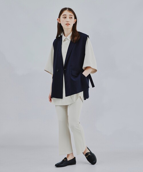 tk.TAKEO KIKUCHI（ティーケータケオキクチ）の「◆スリムフレアパンツ（その他パンツ・レディース・ブラック/アイボリー・66）」の19枚目の写真