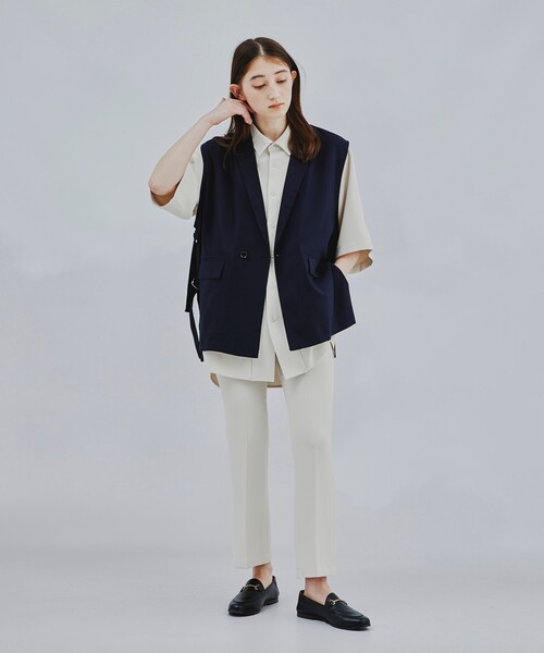 tk.TAKEO KIKUCHI（ティーケータケオキクチ）の「◆スリムフレアパンツ（その他パンツ・レディース・ブラック/アイボリー・66）」の20枚目の写真