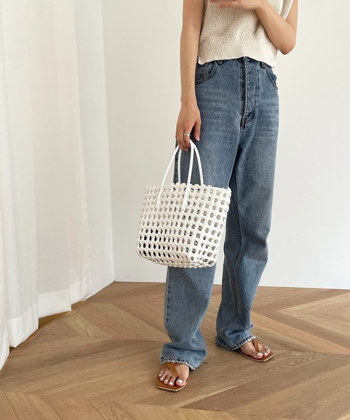 CANAL JEAN(キャナルジーン)の「El mar(エルマール) カゴバッグ(トートバッグ・レディース・ベージュ/イエロー/アイボリー・ONE SIZE)」の8枚目の写真