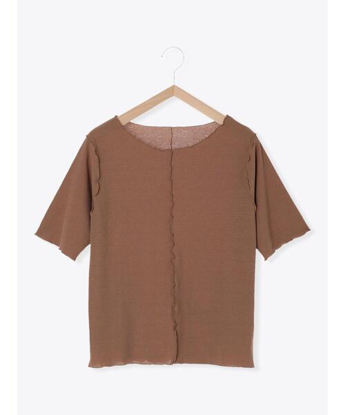 ehka sopo（エヘカソポ）の「テレコメローカットソー（ニット/セーター・レディース・ブラック/ブラウン/オフホワイト・ﾌﾘ-）」の3枚目の写真