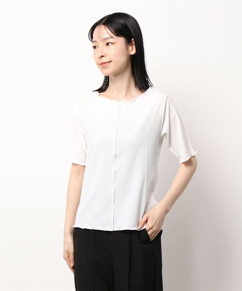 ehka sopo（エヘカソポ）の「テレコメローカットソー（ニット/セーター・レディース・ブラック/ブラウン/オフホワイト・ﾌﾘ-）」の21枚目の写真