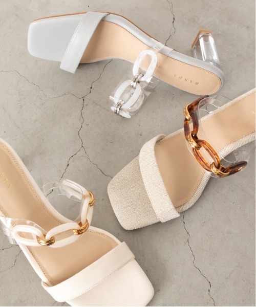 RANDA（ランダ）の「クリアチェーンミュールサンダル（サンダル・レディース・アイボリー/ブルー/ベージュ・L/M/LL/S）」の5枚目の写真