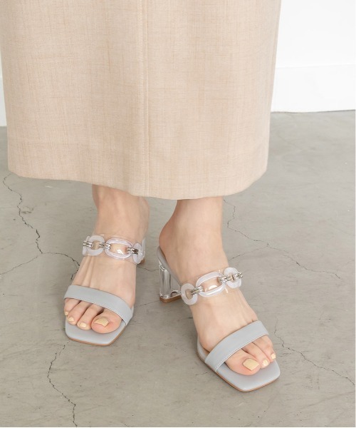 RANDA（ランダ）の「クリアチェーンミュールサンダル（サンダル・レディース・アイボリー/ブルー/ベージュ・L/M/LL/S）」の11枚目の写真