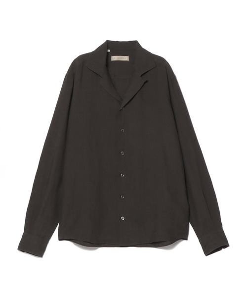 ESTNATION エストネーション  リネン　長袖シャツ  40 オフブラウン ESTNATION / オープンカラーシャツ｜ESTNATION ONLINE STORE