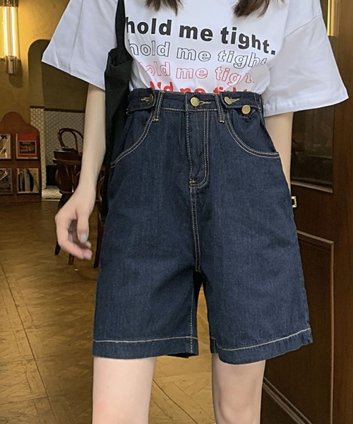 meJane(ミージェーン)の「Aラインデニムハーフパンツ(デニムパンツ・レディース・インディゴブルー・S/M/L)」の9枚目の写真