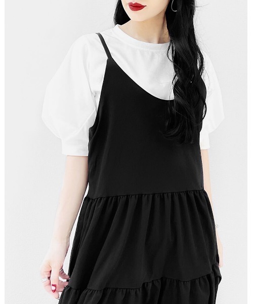 LVEU.(ラブユ.)の「Puff shoulder design T-shirt / パフショルダーデザインTシャツ(Ai select)(Tシャツ/カットソー・レディース・ホワイト/ブラック・FREE)」の19枚目の写真