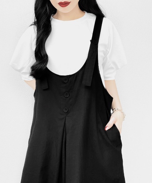 LVEU.(ラブユ.)の「Puff shoulder design T-shirt / パフショルダーデザインTシャツ(Ai select)(Tシャツ/カットソー・レディース・ホワイト/ブラック・FREE)」の11枚目の写真