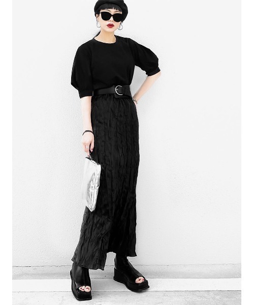 LVEU.(ラブユ.)の「Puff shoulder design T-shirt / パフショルダーデザインTシャツ(Ai select)(Tシャツ/カットソー・レディース・ホワイト/ブラック・FREE)」の13枚目の写真