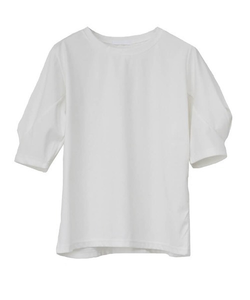 LVEU.(ラブユ.)の「Puff shoulder design T-shirt / パフショルダーデザインTシャツ(Ai select)(Tシャツ/カットソー・レディース・ホワイト/ブラック・FREE)」の14枚目の写真