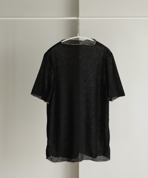 COURO(コウロ)の「2wayメロウプチハイネック半袖シアートップス(Tシャツ/カットソー・レディース・オフホワイト/ブラック/オレンジ・M)」の14枚目の写真