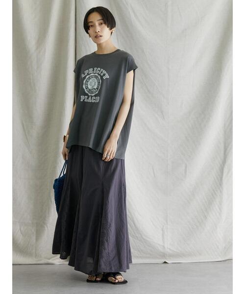 AMERICAN HOLIC(アメリカンホリック)の「丈違い切り替え刺繍スカート(スカート・レディース・チャコールグレー・M/L)」の7枚目の写真