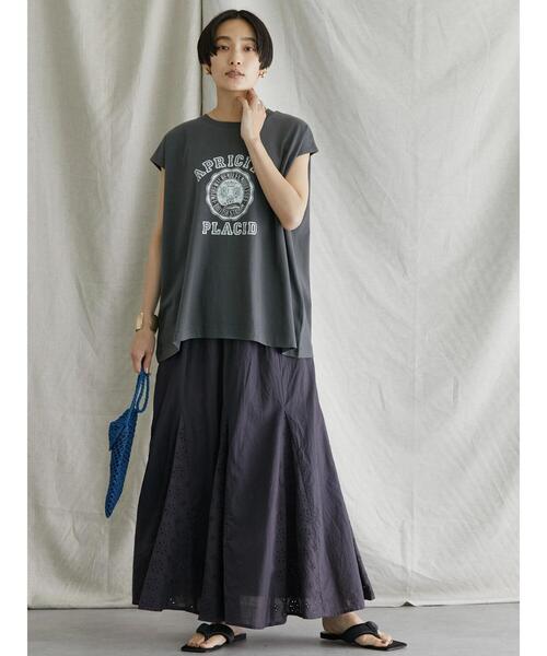 AMERICAN HOLIC(アメリカンホリック)の「丈違い切り替え刺繍スカート(スカート・レディース・チャコールグレー・M/L)」の8枚目の写真