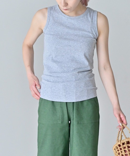 LUPILIEN（ルピリアン）の「接触冷感◇クールタッチフライスタンクトップ（タンクトップ・レディース・ブラック/オフホワイト/杢グレー/A・FREE）」の10枚目の写真