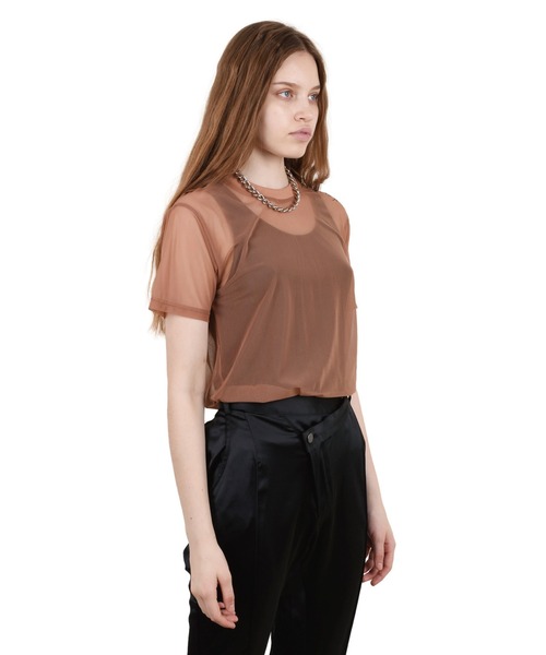 VIAVANDA(ヴィアヴァンダ)の「Fake ID Sheer Tee(その他トップス・レディース・オレンジ/ブラウン・FREE)」の18枚目の写真