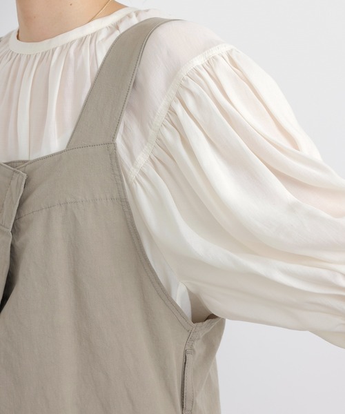 PUAL CE CIN（ピュアルセシン）の「【Du noir】コットンリネンサロペット（サロペット/オーバーオール・レディース・ベージュ/ネイビー・FREE）」の15枚目の写真