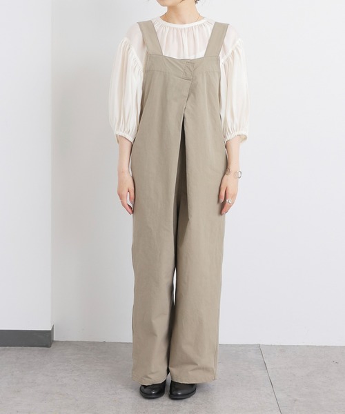 PUAL CE CIN（ピュアルセシン）の「【Du noir】コットンリネンサロペット（サロペット/オーバーオール・レディース・ベージュ/ネイビー・FREE）」の12枚目の写真