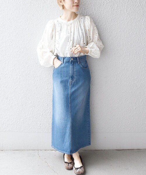 SHIPS any（シップス エニィ）の「SHIPS any:〈ウォッシャブル〉ストレート デニム スカート［SHIPS any DENIM］◇（デニムスカート・レディース・ブルー・36/38/40）」の14枚目の写真