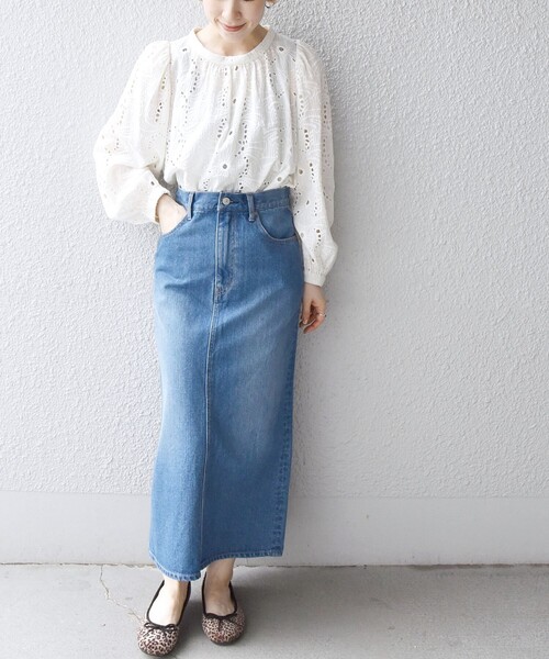 SHIPS any（シップス エニィ）の「SHIPS any:〈ウォッシャブル〉ストレート デニム スカート［SHIPS any DENIM］◇（デニムスカート・レディース・ブルー・36/38/40）」の15枚目の写真