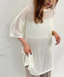 apres jour mignon | メッシュ半袖ニット【ZOZOTOWN限定アイテム】(ニット/セーター)