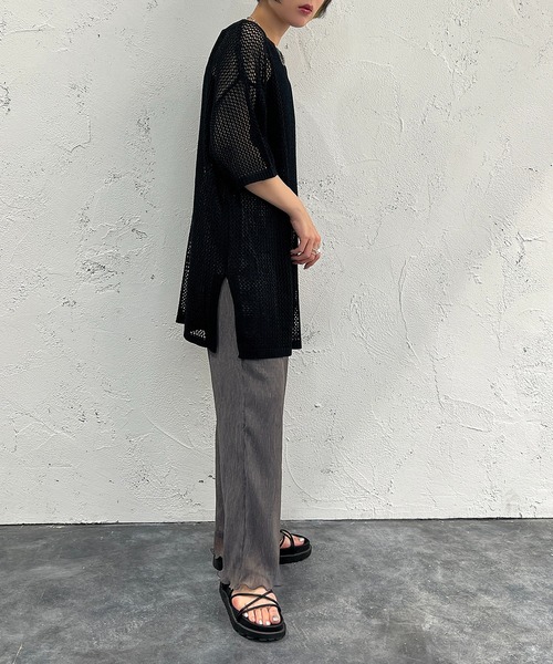 apres jour mignon(アプレジュールミニョン)の「メッシュ半袖ニット【ZOZOTOWN限定アイテム】(ニット/セーター・レディース・オフホワイト/アイボリー/グリーン/ピンク/ブラック・X-LARGE/フリー)」の22枚目の写真