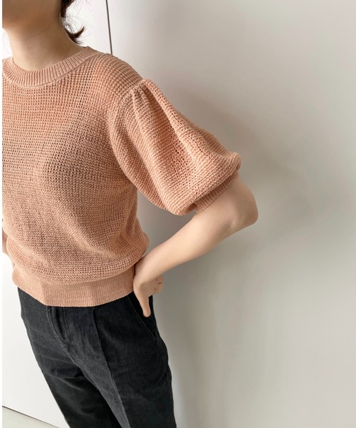 LOWRYS FARM（ローリーズファーム）の「テープヤーンニットプルオーバー　349137（ニット/セーター・レディース・ピンク/オフホワイト/ブラック・FREE）」の17枚目の写真