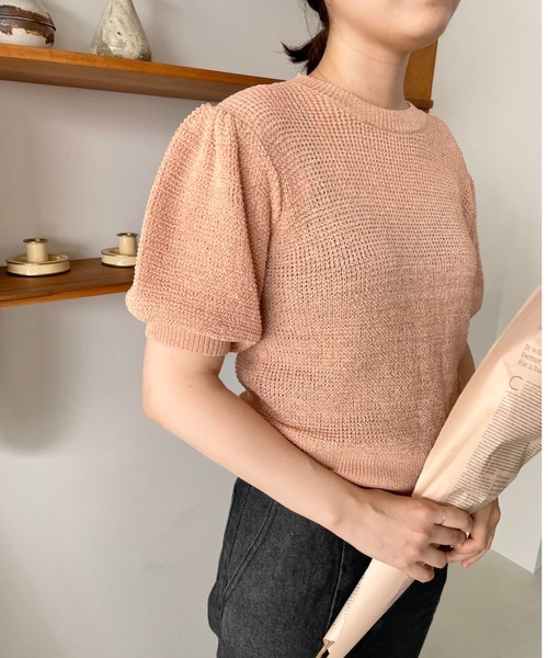 LOWRYS FARM（ローリーズファーム）の「テープヤーンニットプルオーバー　349137（ニット/セーター・レディース・ピンク/オフホワイト/ブラック・FREE）」の16枚目の写真