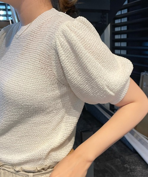LOWRYS FARM（ローリーズファーム）の「テープヤーンニットプルオーバー　349137（ニット/セーター・レディース・ピンク/オフホワイト/ブラック・FREE）」の18枚目の写真